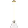 1_Crown Point Berkshire 8"W Brushed Brass Cord Pendant With Clear Shade
