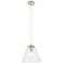 Crown Point Berkshire 8"W Polished Nickel Cord Pendant With Seedy Shade