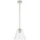 Crown Point Berkshire 8"W Polished Nickel Stem Pendant With Clear Shade
