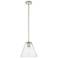 Crown Point Berkshire 8"W Polished Nickel Stem Pendant With Seedy Shade