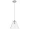 Crown Point Berkshire 8"W Satin Nickel Cord Pendant With Clear Shade
