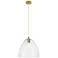 Crown Point Bristol 12"W Brushed Brass Cord Pendant With Seedy Shade