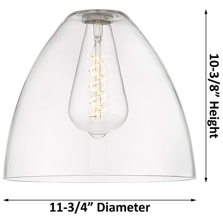 Image 2 Crown Point Bristol 12"W Brushed Brass Stem Pendant With Clear Shade more views