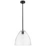 Crown Point Bristol 12"W Matte Black Stem Hung Pendant With Clear Shade