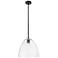 Crown Point Bristol 12"W Matte Black Stem Hung Pendant With Clear Shade