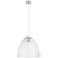 Crown Point Bristol 12"W Polished Nickel Cord Pendant With Seedy Shade