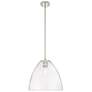 Crown Point Bristol 12"W Polished Nickel Stem Pendant With Clear Shade