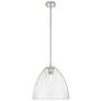 Crown Point Bristol 12"W Polished Nickel Stem Pendant With Seedy Shade