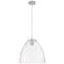 Crown Point Bristol 12"W Satin Nickel Cord Pendant With Clear Shade
