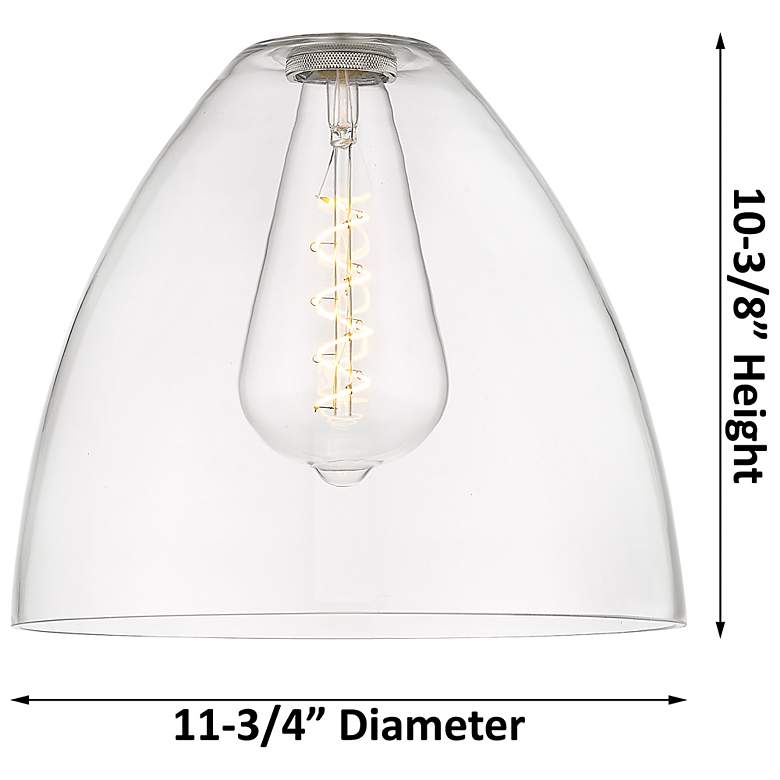 Image 2 Crown Point Bristol 12" Wide Brushed Brass Flush Mount With Clear Shade more views