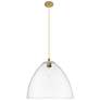 1_Crown Point Bristol 16"W Brushed Brass Cord Pendant With Clear Shade