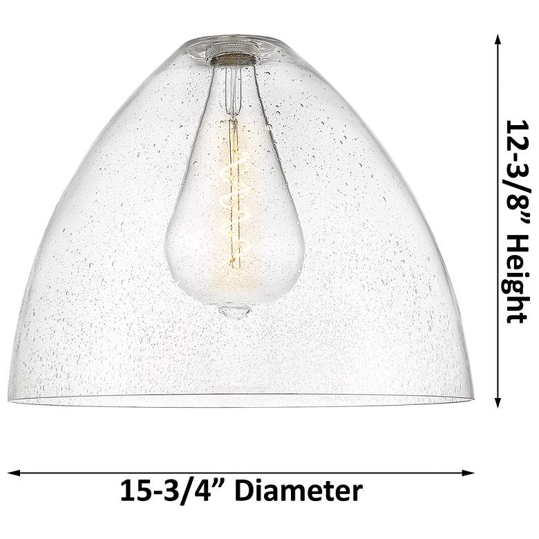 Image 2 Crown Point Bristol 16"W Brushed Brass Stem Pendant With Seedy Shade more views