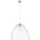 Crown Point Bristol 16"W Polished Nickel Cord Pendant With Clear Shade