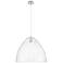 Crown Point Bristol 16"W Polished Nickel Cord Pendant With Seedy Shade