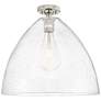 1_Crown Point Bristol 16"W Polished Nickel Flush Mount With Seedy Shade