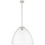 Crown Point Bristol 16"W Polished Nickel Stem Pendant With Clear Shade