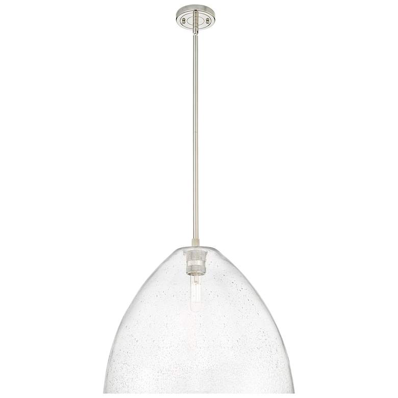 Image 1 Crown Point Bristol 16"W Polished Nickel Stem Pendant With Seedy Shade