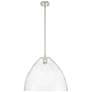 Crown Point Bristol 16"W Polished Nickel Stem Pendant With Seedy Shade