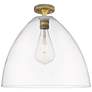 1_Crown Point Bristol 16" Wide Brushed Brass Flush Mount With Clear Shade