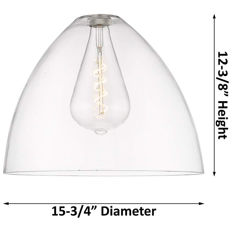 Image 2 Crown Point Bristol 16" Wide Brushed Brass Flush Mount With Clear Shade more views