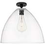 1_Crown Point Bristol 16" Wide Matte Black Flush Mount With Clear Shade