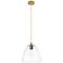 Crown Point Bristol 9"W Brushed Brass Cord Pendant With Clear Shade