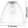 2_Crown Point Bristol 9"W Brushed Brass Cord Pendant With Clear Shade more views