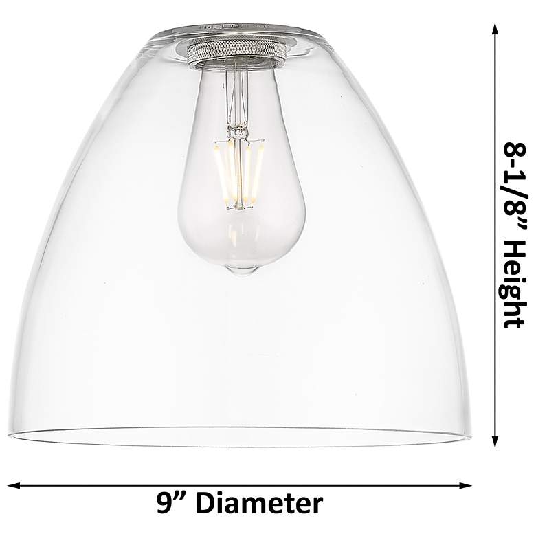 Image 2 Crown Point Bristol 9"W Brushed Brass Stem Pendant With Clear Shade more views