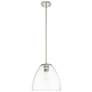 Crown Point Bristol 9"W Polished Nickel Stem Pendant With Clear Shade