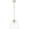 Crown Point Bristol 9"W Polished Nickel Stem Pendant With Clear Shade