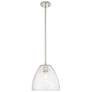 Crown Point Bristol 9"W Polished Nickel Stem Pendant With Seedy Shade