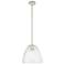 Crown Point Bristol 9"W Polished Nickel Stem Pendant With Seedy Shade