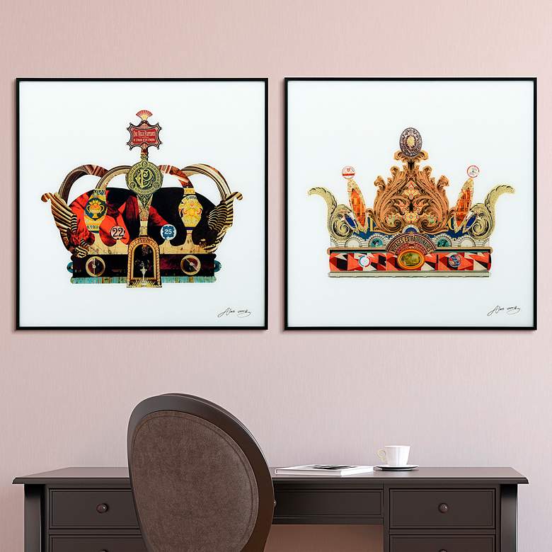 Image 1 Crown w/Round Arches and Crown w/Curved Spires Wall Art Set