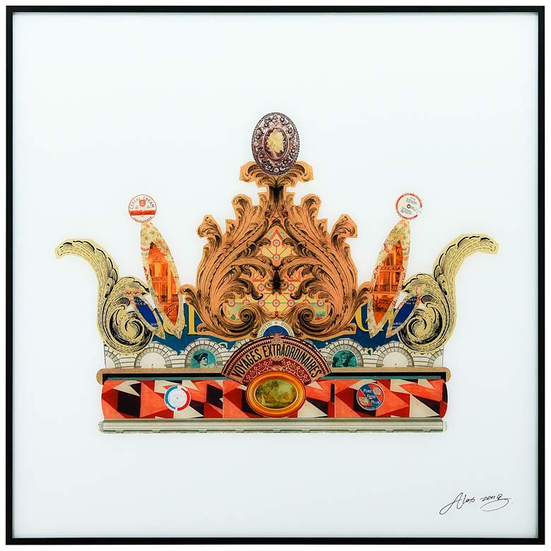Image 2 Crown with Curved Spires 24" Square Framed Printed Wall Art