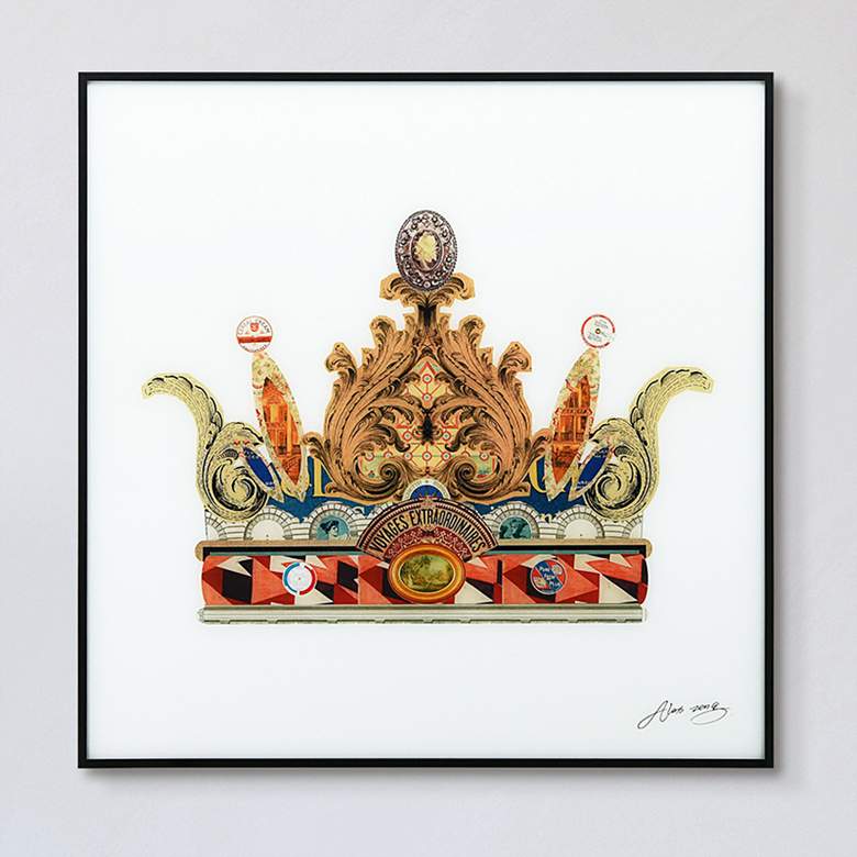 Image 1 Crown with Curved Spires 24 inch Square Framed Printed Wall Art