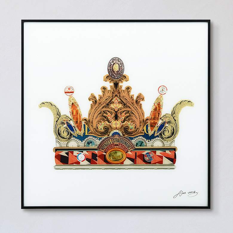 Image 1 Crown with Curved Spires 24" Square Framed Printed Wall Art