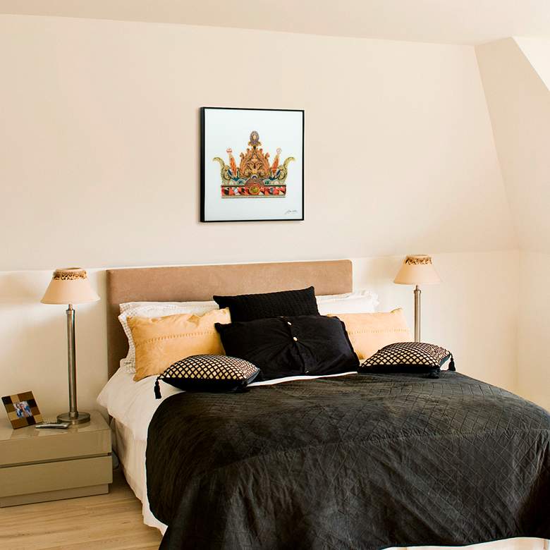 Image 5 Crown with Curved Spires 24" Square Framed Printed Wall Art more views