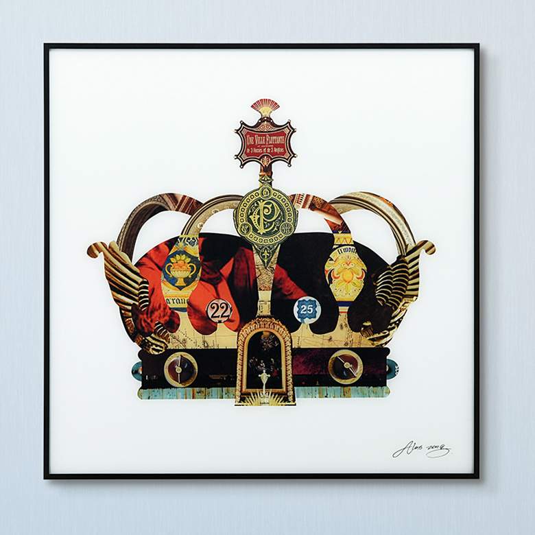 Image 1 Crown with Round Arches 24" Square Framed Printed Wall Art