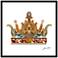 Crown with Round Spires 30" Square Glass Framed Wall Art