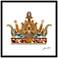Crown with Round Spires 30" Square Glass Framed Wall Art