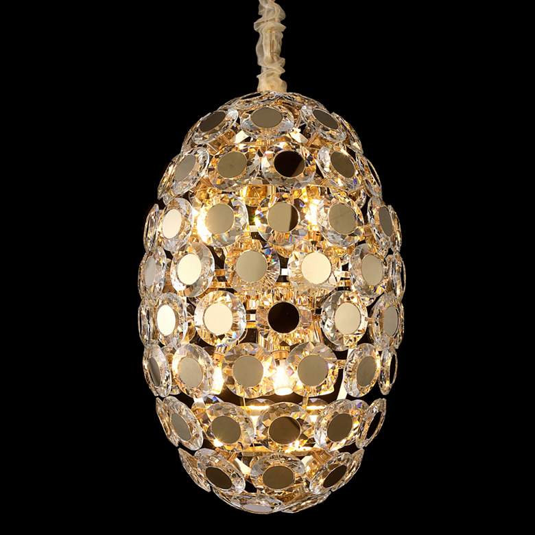 Image 1 Crowne 15 3/4 inch Wide Gold 8-Light Oblong Sputnik Chandelier