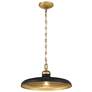 1_Crowne 16" Wide Matte Black and Legacy Brass Pendant Light