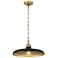 Crowne 16" Wide Matte Black and Legacy Brass Pendant Light
