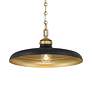 3_Crowne 16" Wide Matte Black and Legacy Brass Pendant Light more views