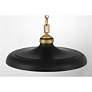 4_Crowne 16" Wide Matte Black and Legacy Brass Pendant Light more views