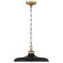 6_Crowne 16" Wide Matte Black and Legacy Brass Pendant Light more views