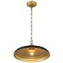 7_Crowne 16" Wide Matte Black and Legacy Brass Pendant Light more views