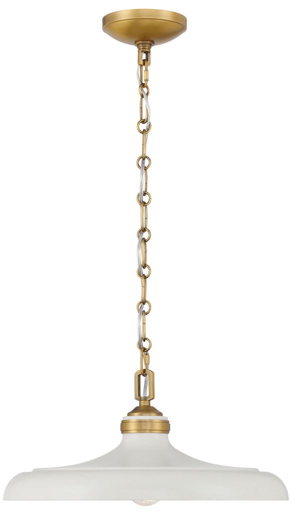 Image 2 Crowne 16"W Legacy Brass and Off-White Cream Pendant Light more views