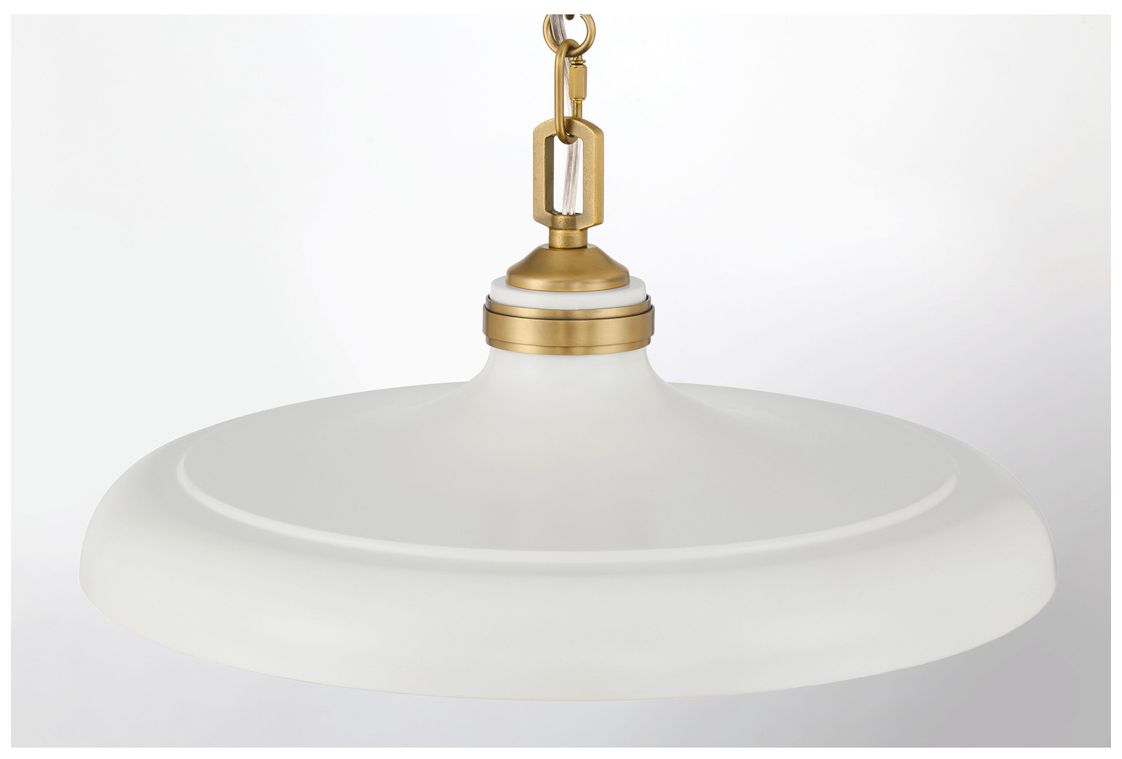 Image 4 Crowne 16"W Legacy Brass and Off-White Cream Pendant Light more views