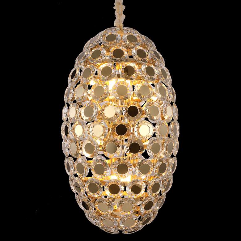 Image 1 Crowne 19 1/2 inch Wide Gold 14-Light Oblong Sputnik Chandelier